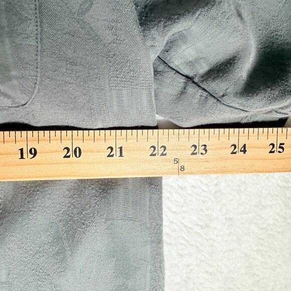 Caribbean Joe Shirt Large Gray Palm Tree Print Collared Button Down Hawaiian - Picture 4 of 5